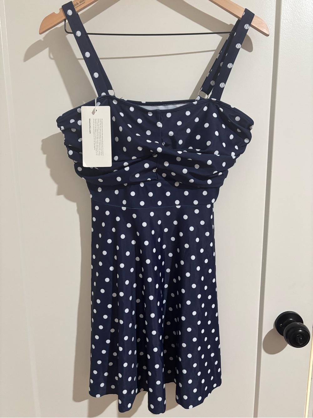 Bloomchic 2 Navy Blue Polka Dot Swing Dress